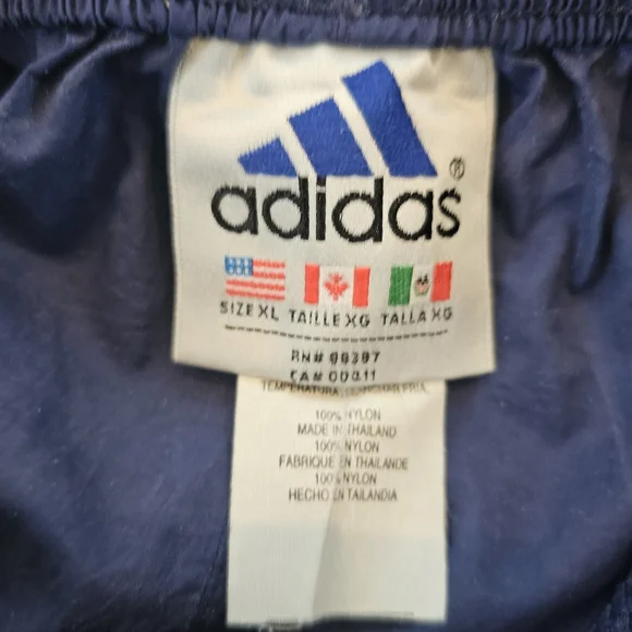 Vintage 90s Y2K Adidas Nylon Windbreaker Track Pants Joggers Zip Ankle Mens XL - Picture 12 of 12